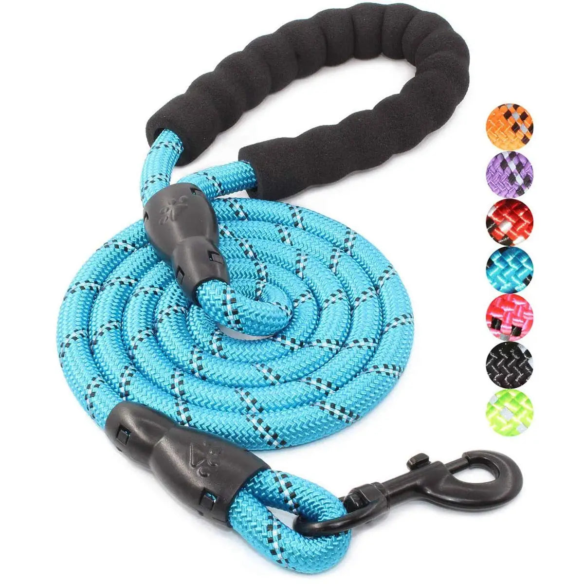 Reflective Nylon Dog Leash with Soft Handle — Reinforced Leash for Small, Medium & Large Dogs — 4ft/5ft/6.6ft/9.8ft (120/150/200/300 cm)