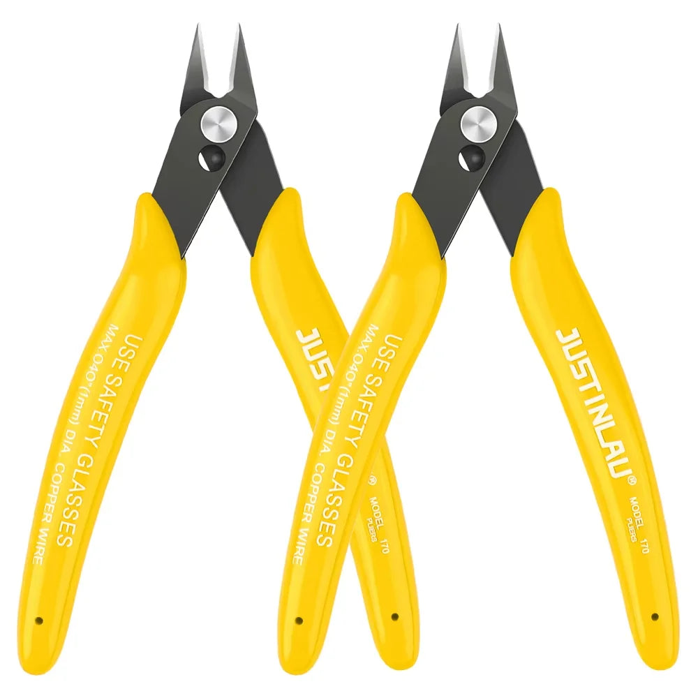2-Pack Mini Flush Cutting Pliers – Precision Diagonal Wire Cutters for Electrical & Metal Work, Left-Handed