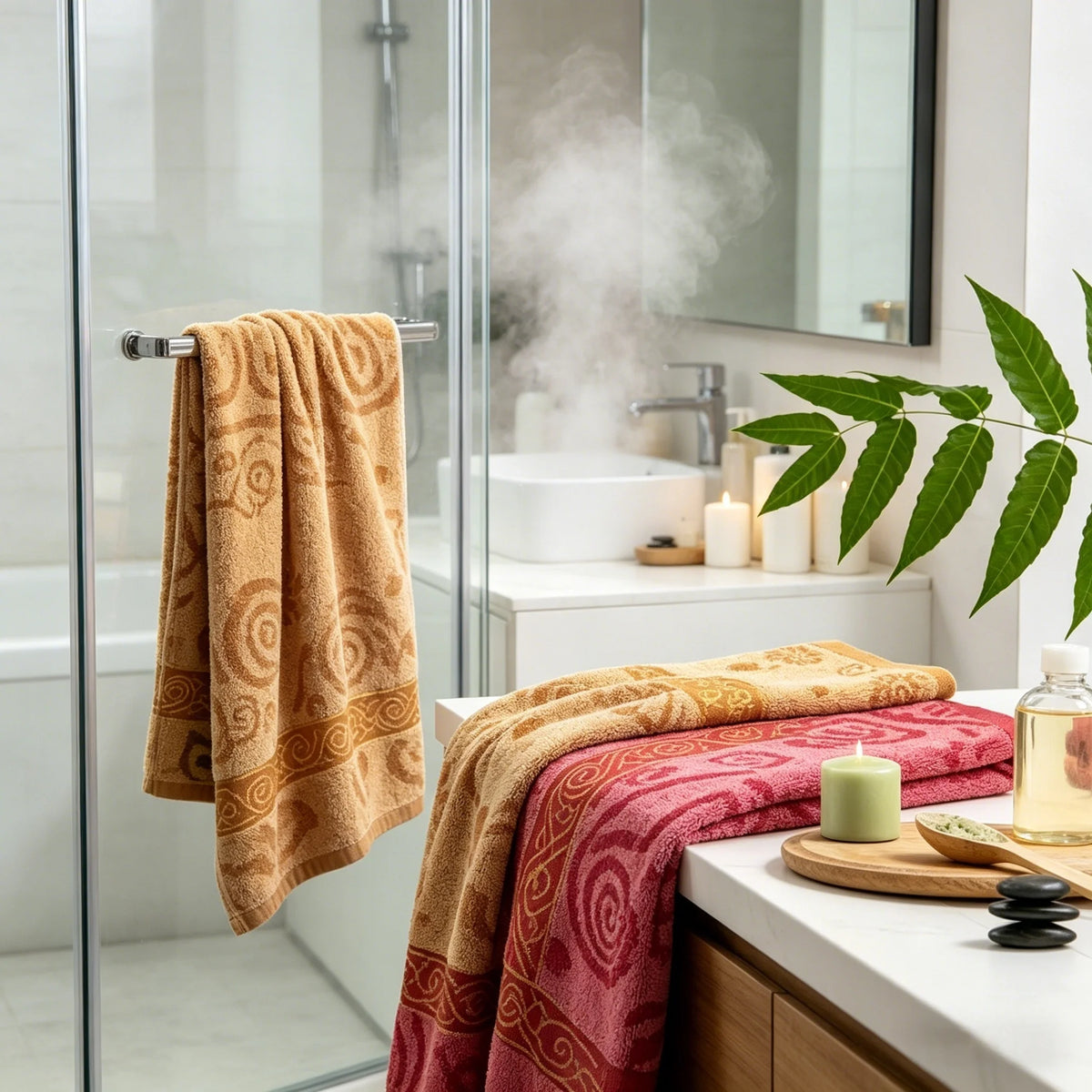 Quick Dry Ultra Soft Bath Towel Set - High Absorbency Combed Cotton Blend