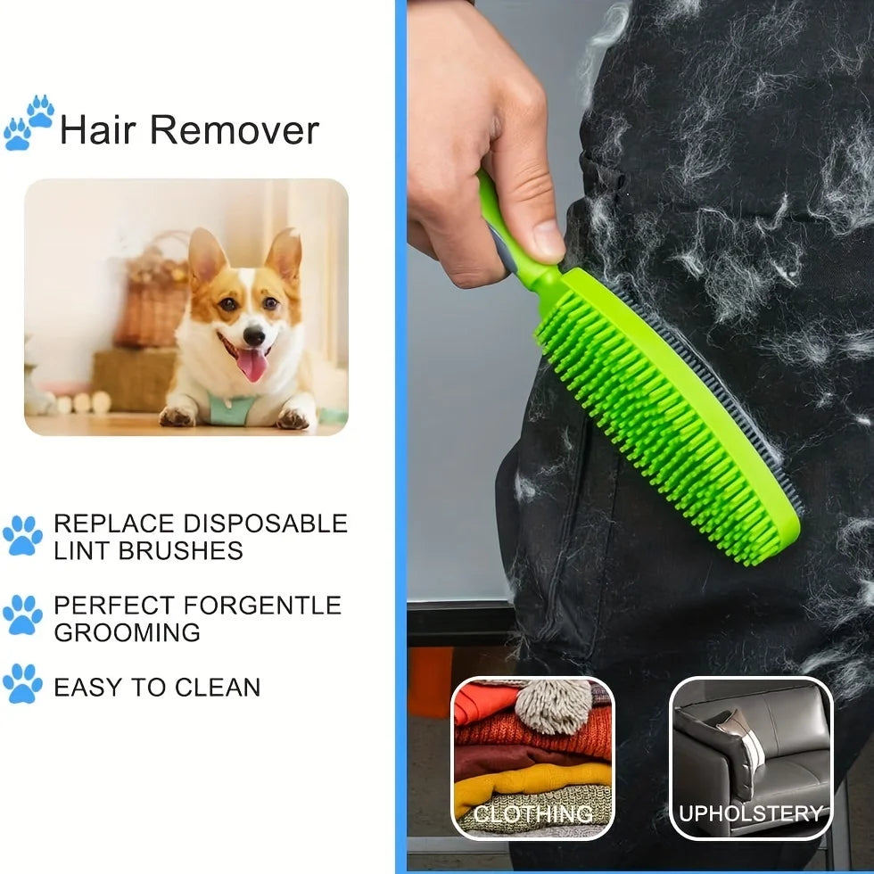 Silicone Pet Brush Hair Remover & Massaging Groomer for Dogs and Cats, Lint Brush for Clothes Car Seats and Upholstery