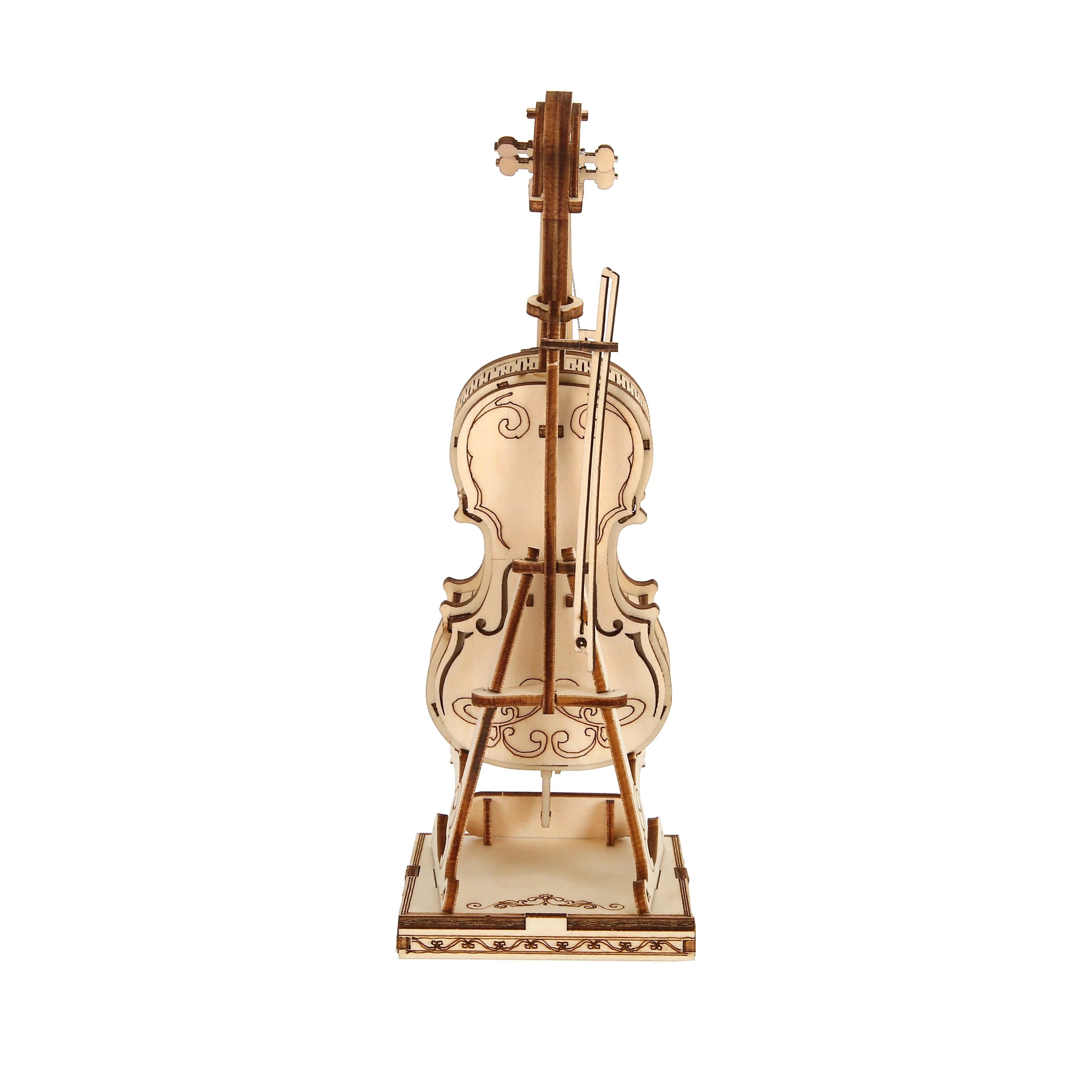 Violin 3D Wooden Puzzle Kit - DIY Scale Model, Mechanical Building Toy & Home Decor