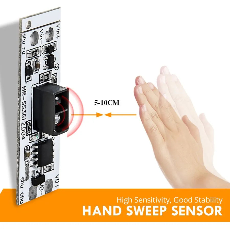 Touchless Hand-Sweep Motion Sensor Smart Switch Module DC 12V/24V 3A 36W Light Controller