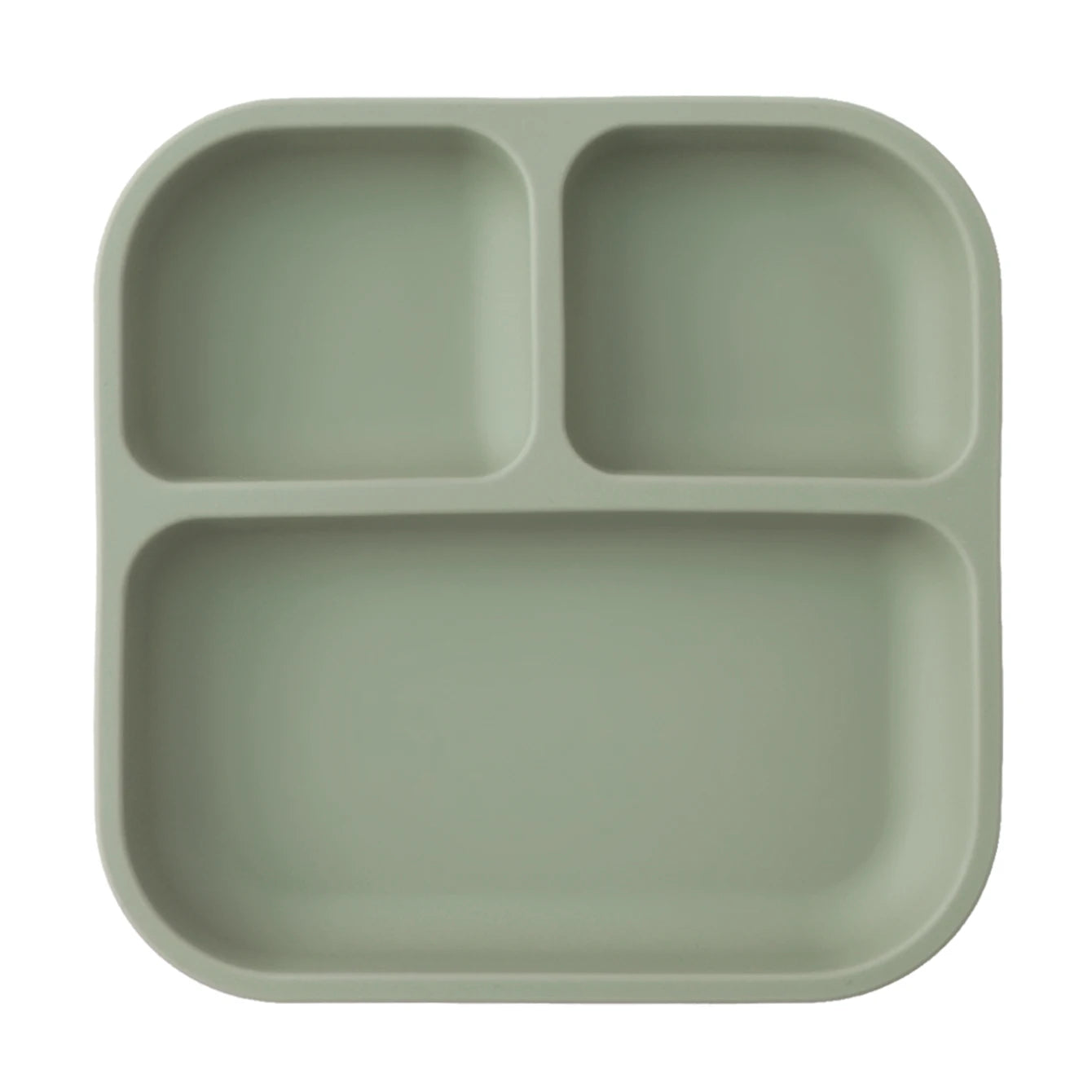 BPA-Free Silicone Suction Divided Baby Plate, Leakproof Toddler Meal Tray, Easy-Clean Kids Dinnerware