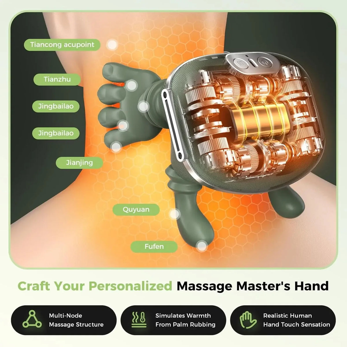 Shiatsu Neck & Shoulder Massager Battery-Powered Electric Kneading Deep Tissue Neck and Back Massager