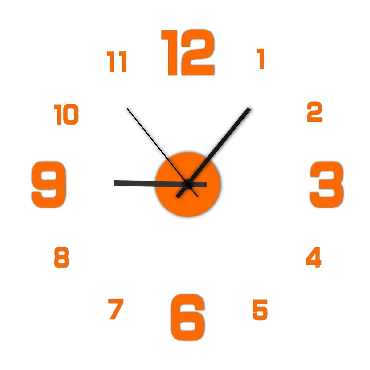 Acrylic Mirror Wall Clock Sticker — Modern Plant Pattern Wall Decor for Living Room & Bedroom