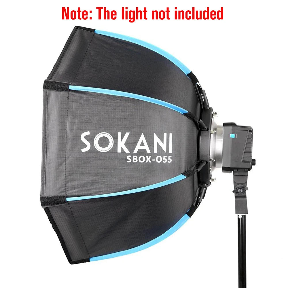 55cm (21.7 in) Octagon Softbox Bowens Mount — 8-Rib Deep Softbox for LED Video Lights