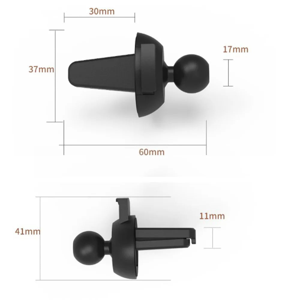 Universal 17mm Ball Head Magnetic Gravity Car Vent Phone Holder Air Outlet Clip Mount