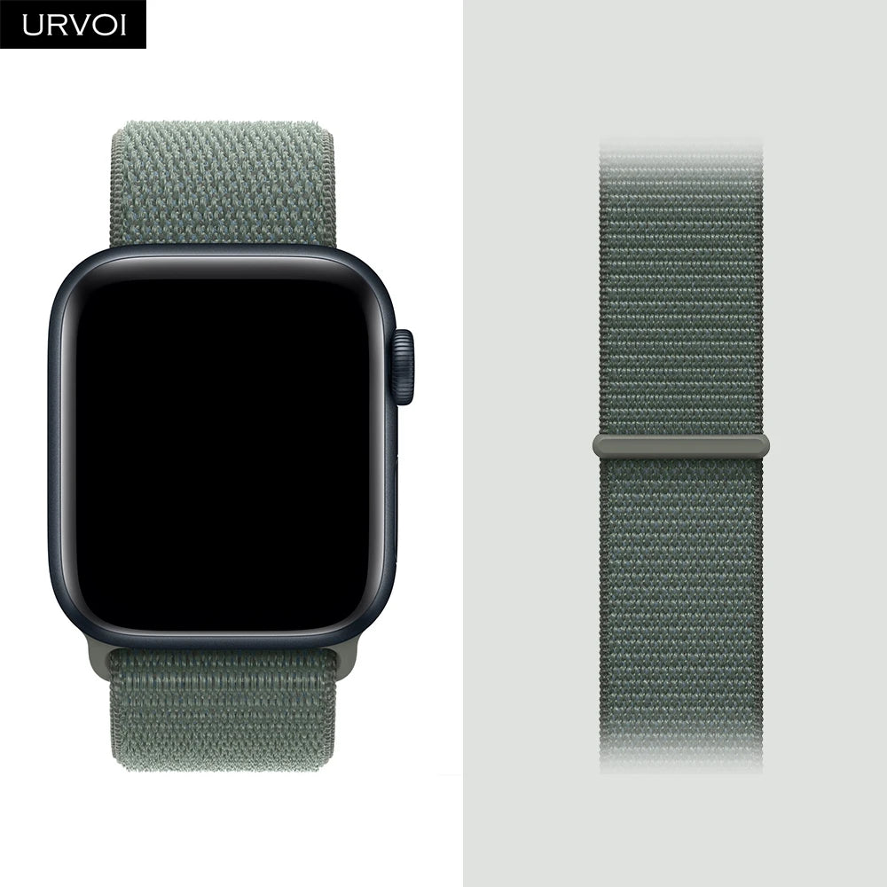 Nylon Sport Loop Band for Apple Watch — Breathable Hook & Loop Fastener — Fits 42/44/45/46/49mm