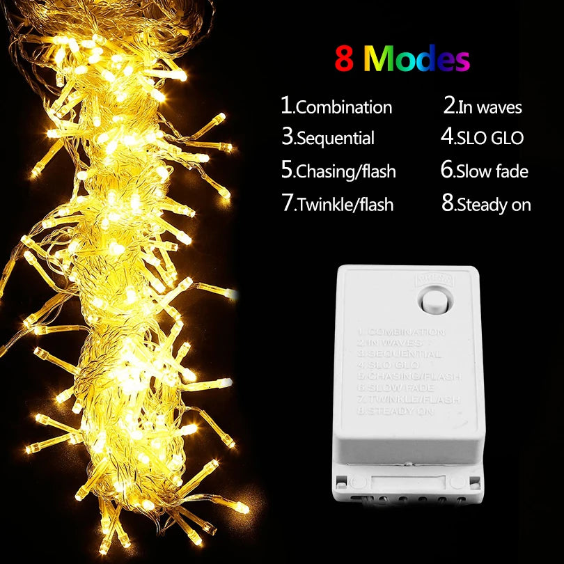 4m x 0.6m LED Curtain Icicle String Lights - EU Plug Christmas Garland for Wedding, Garden & Outdoor Decor