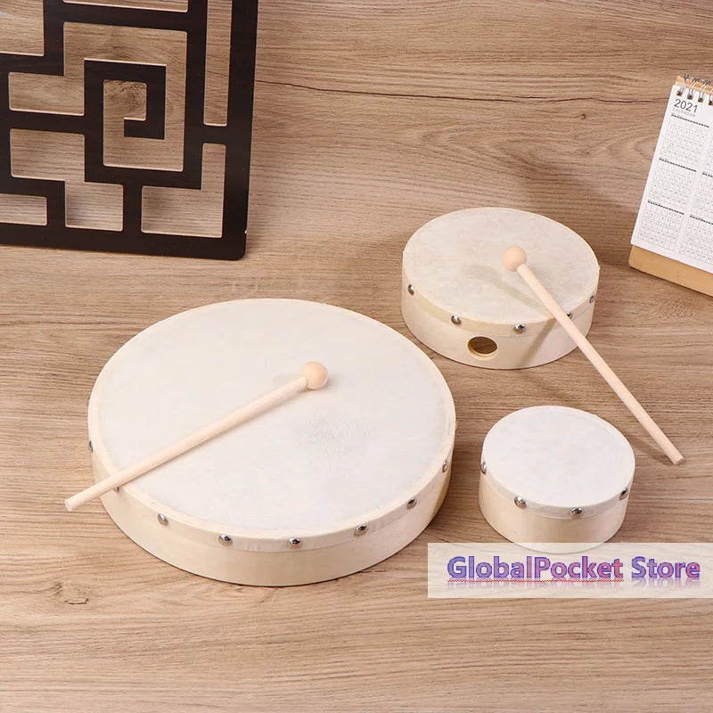 Wooden Frame Drum with Mallet – Kids Hand Drum