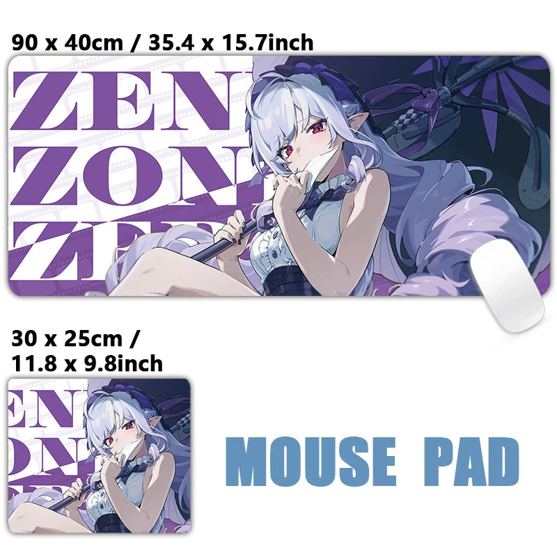 XXL Anime Gaming Mouse Pad – Hoshimi Miyabi & Evelyn Ellen Desk Mat, Large Keyboard Mousepad with Non-Slip Silicone Base