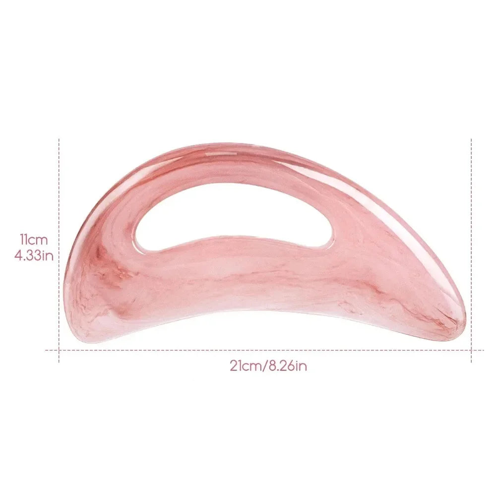 Gua Sha Massage Tool 8.3 x 4.3 in (21 x 11 cm) – Large Resin Scraping Board for Neck, Back, Legs & Feet with Storage Bag