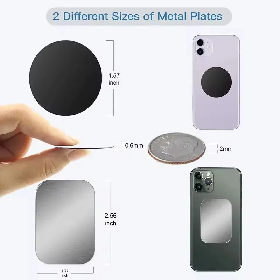 Thin Magnetic Metal Plate for Car Phone Holder – Universal Iron Disk Sticker for Phone & Tablet