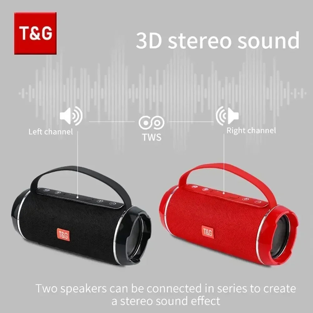 Portable Bluetooth Speaker with Subwoofer 2.1 — Waterproof FM Radio, TF/USB/AUX, Powerful Bass HiFi Sound