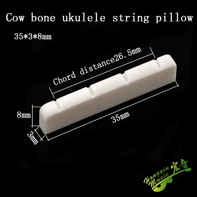 Ukulele Bone Bridge, Nut & Saddle Set - Real Bovine Bone Replacement