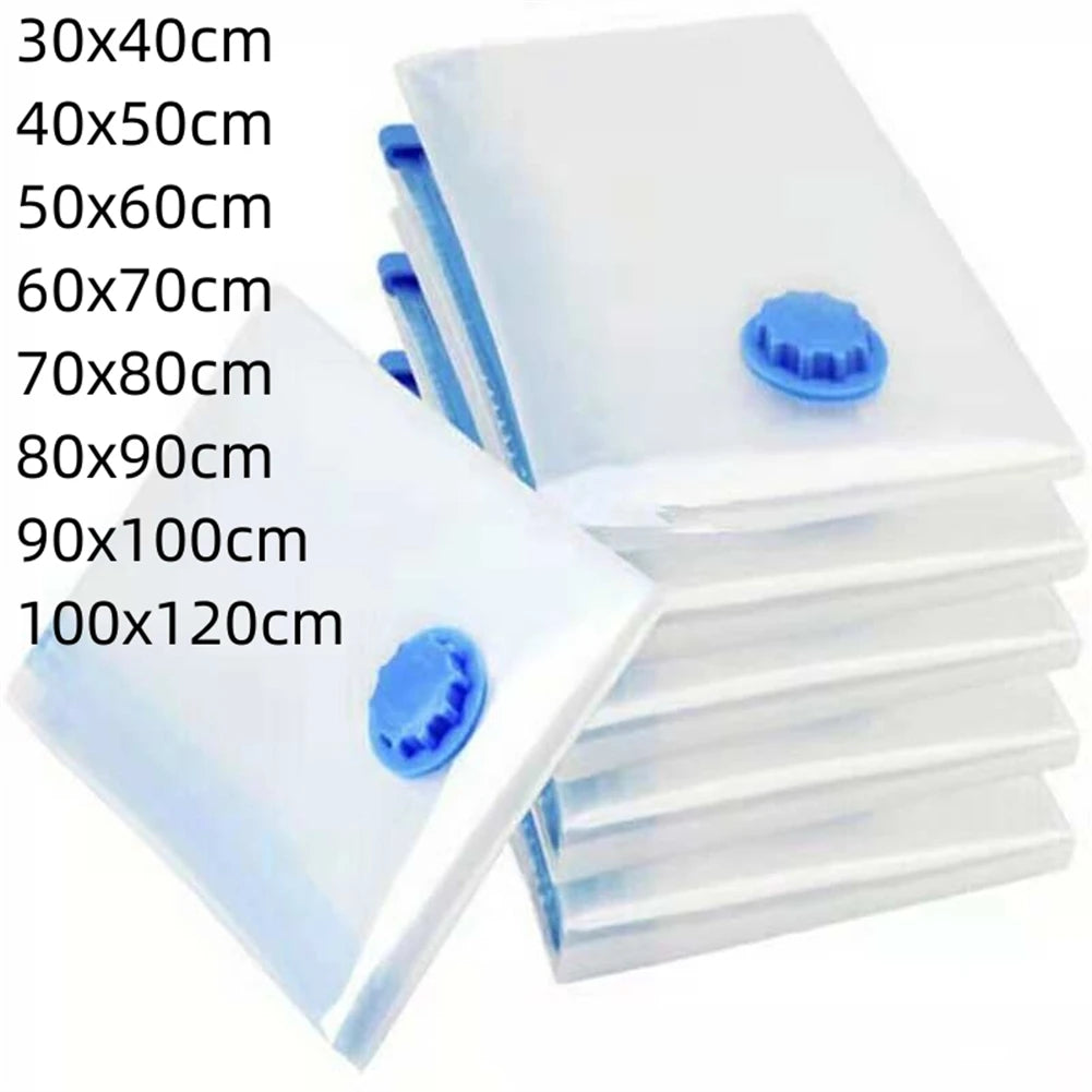 Vacuum Storage Bags with Valve – Space-Saving Compression Bags for Clothes, Blankets & Towels (Multiple Sizes, in/cm)