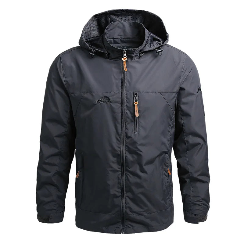 Men's Tactical Windbreaker Jacket - Waterproof Hooded Lightweight Outdoor Coat