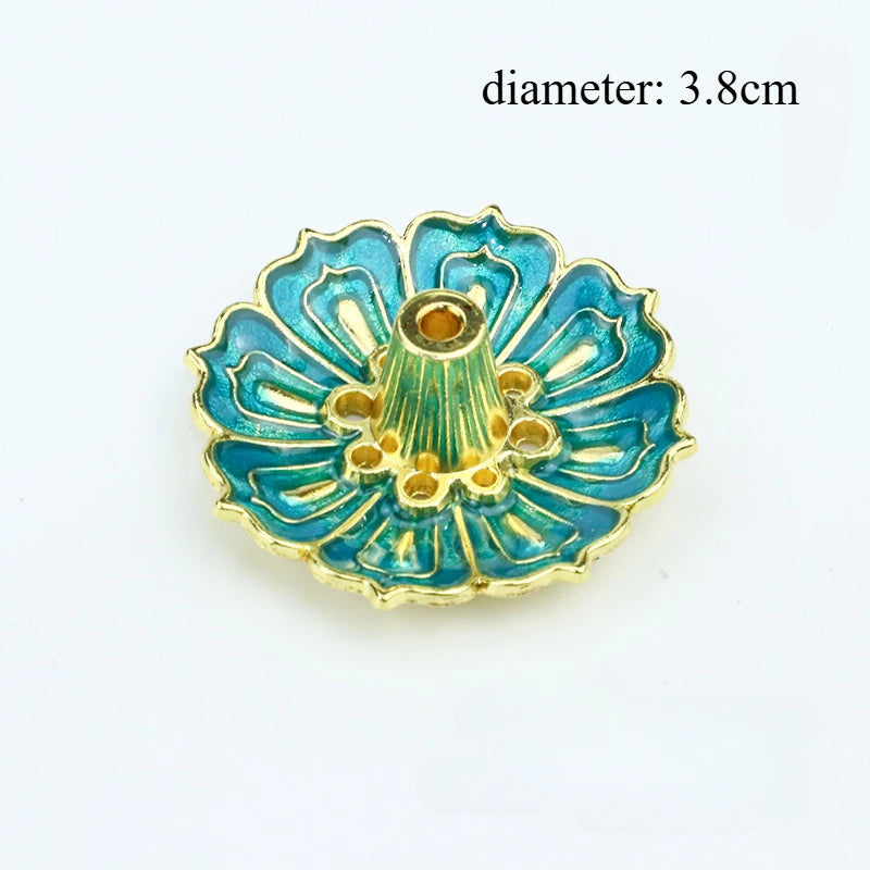 Lotus Alloy Incense Holder Small 1-Pack - Incense Burner for Sticks, Cones & Coils, Home Meditation Decor