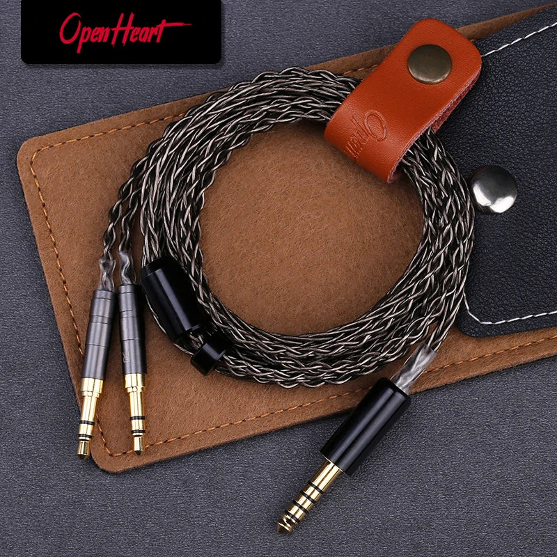 8-Core 1-to-2 Headphone Cable Silver-Plated Copper — 3.5 / 2.5 / 4.4mm Balanced to Dual 3.5mm, 2m / 3m