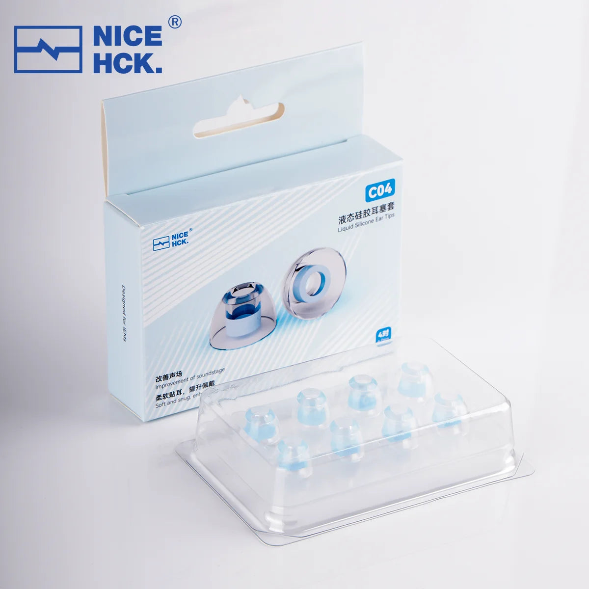 Liquid Silicone Ear Tips - Noise-Isolating Reusable Earbud Eartips, Soft Skin-Friendly Ear Caps (SS/S/M/L) Universal Fit