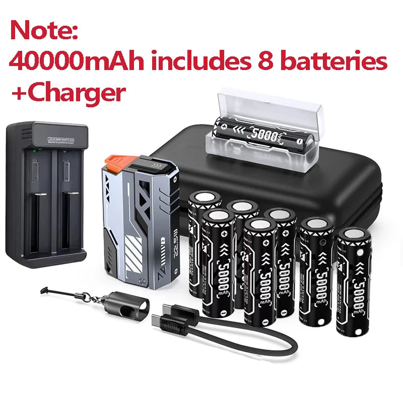 Detachable Power Bank 10,000–50,000mAh | 22.5W Fast Charge Replaceable Battery Pack with Built-In Cable