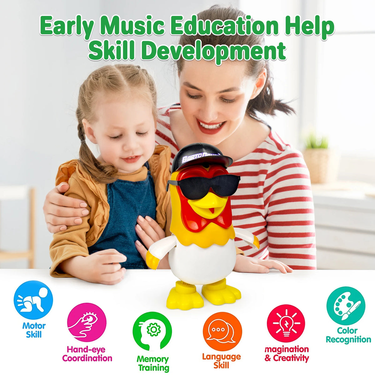 Dancing Musical Chicken & Penguin Toy for Kids, Interactive Singing Dance Baby Toy Gift – Ages 3-6