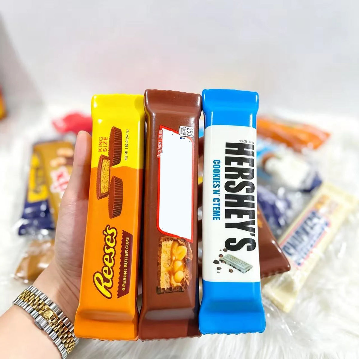 Realistic Chocolate Butter Stick Squishy Toy - Slow Rebound Stress Relief Squeeze - 1 or 8-Pack Party Favors