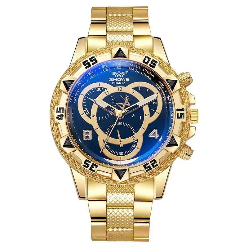 Women's Tungsten Steel Quartz Chronograph Watch with Needle Dial and Auto Date
