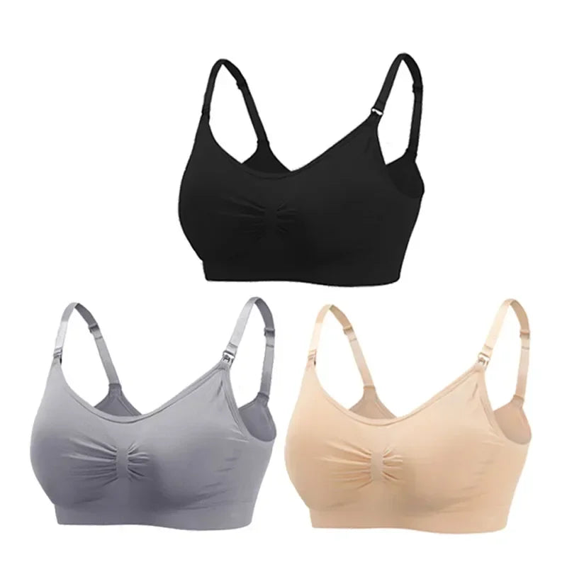 3-Pack Maternity Nursing Bras – Soft Wire-Free Breastfeeding Bra for Pregnancy & Nursing