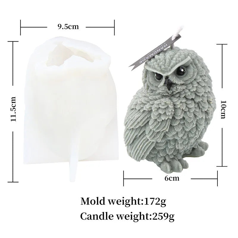 3D Cute Owl Silicone Mold for DIY Crafts – Candle, Soap, Resin, Plaster & Wax Home Decor Molds