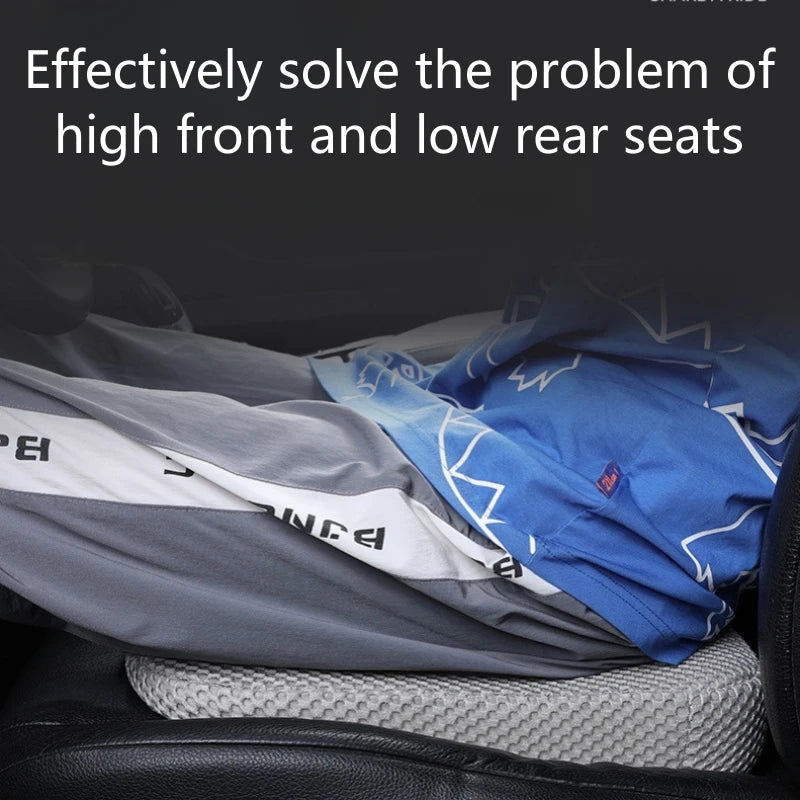 FanzyMarket car seat booster cushion with honeycomb memory cotton and 3D mesh, breathable and anti-slip for auto interior comfort.