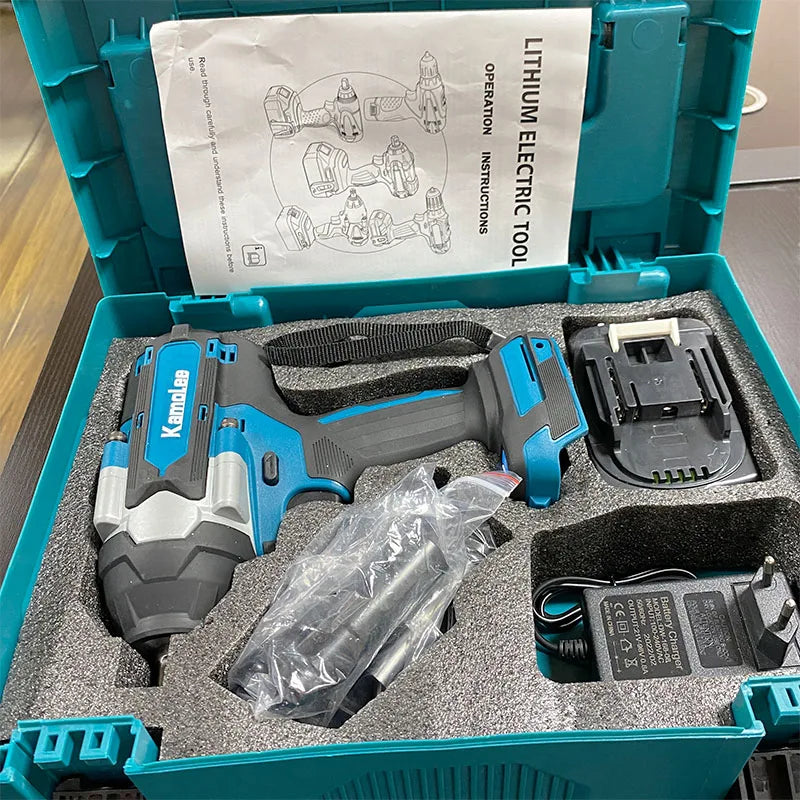 1800 N·m (≈1,328 ft·lb) Brushless Cordless Impact Wrench - 1/2 in (12.7 mm) Drive, High Torque, 18V/21V Battery Compatible