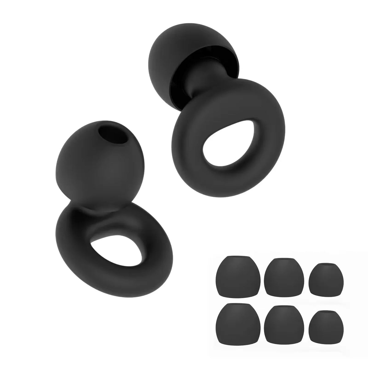Silicone Earplugs 4 Pairs - Reusable Hypoallergenic Ear Plugs for Swimming & Sleep Noise Reduction (XS S M L)