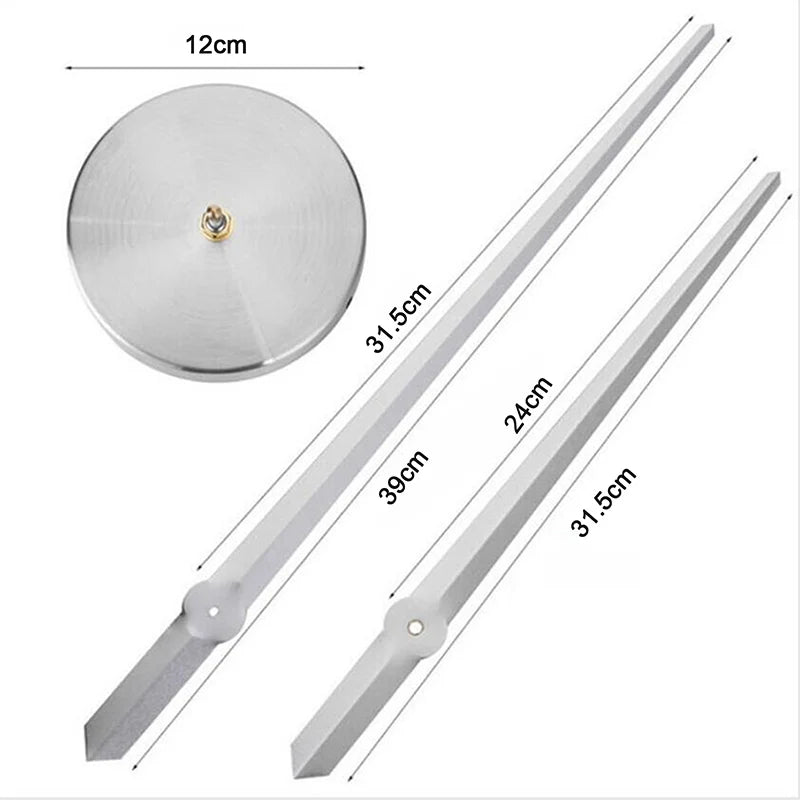 Large 3D Wall Clock Hands with Quiet Quartz Movement, 39 cm (15.4 in) Minute Hand — Modern DIY Home Decor Replacement