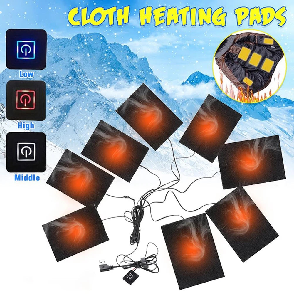 1 Pair USB Carbon Fiber Heated Glove Pads – Electric Heating Inserts for Winter Gloves, Camping, Hiking, Skiing & Cycling