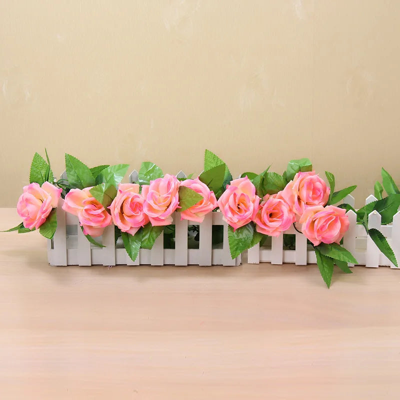 250 cm (98.4 in) Rose Artificial Flower Garland – Faux Rose Vine for Wedding, Christmas, Home & Garden Arch Decor