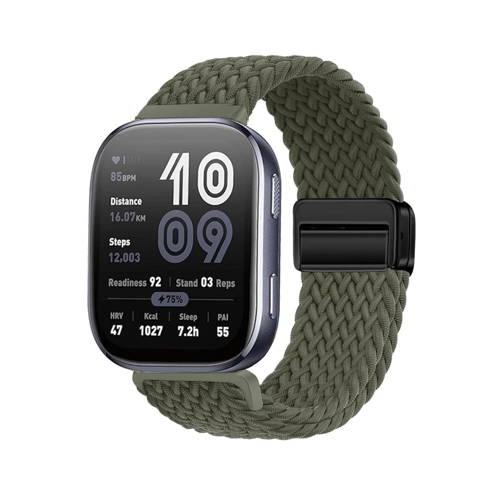 Magnetic Braided Nylon Watch Band — Adjustable Magnetic Clasp Strap for Smartwatches (1-Pack)