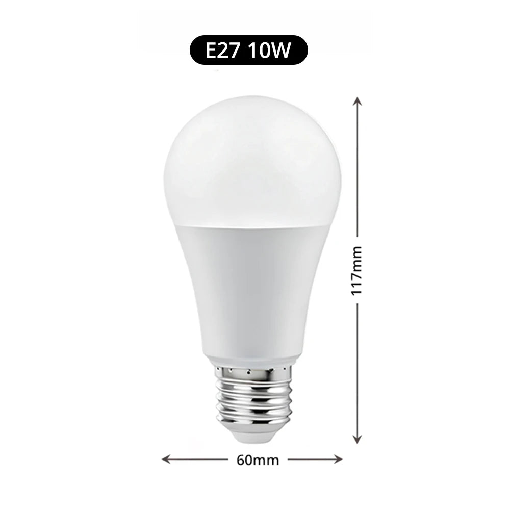 E27 10W Smart RGB+White LED Bulb – 24-Key IR Remote, Dimmable RGBW Light for Home Decor