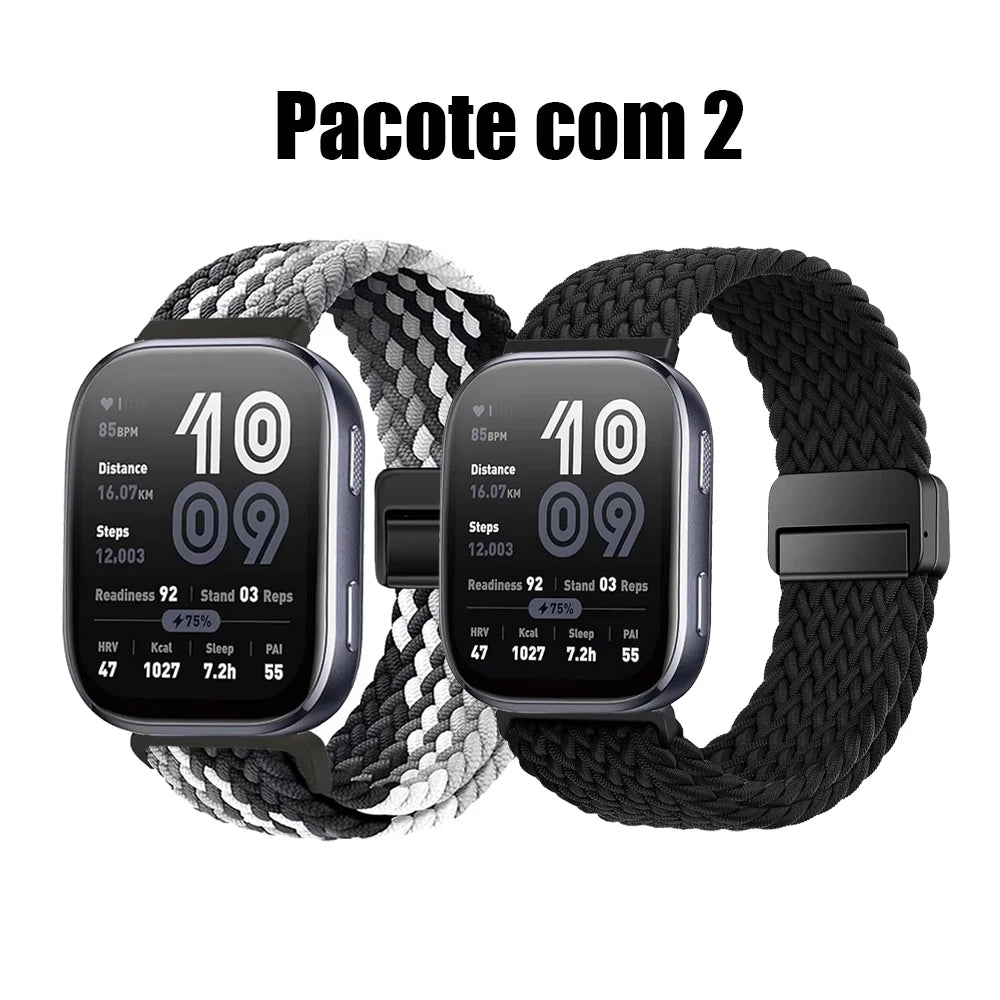 Magnetic Braided Nylon Watch Band — Adjustable Magnetic Clasp Strap for Smartwatches (1-Pack)