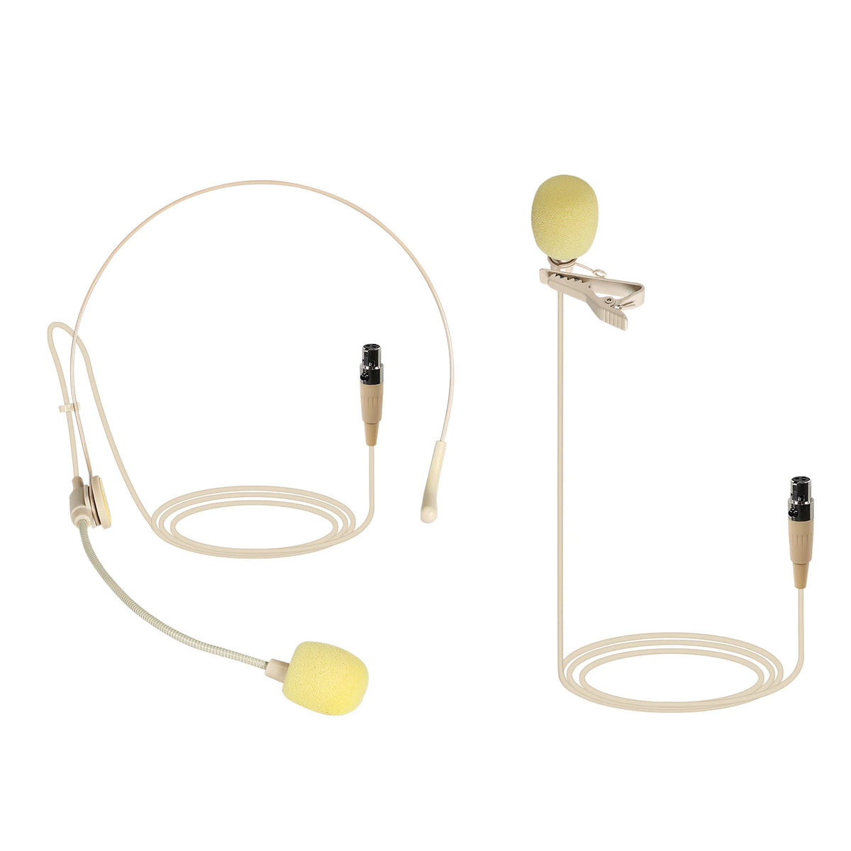 Wired Lavalier & Headset Microphone Combo — 3-Pin Mini XLR for Stage, Presentation & Bodypack Systems