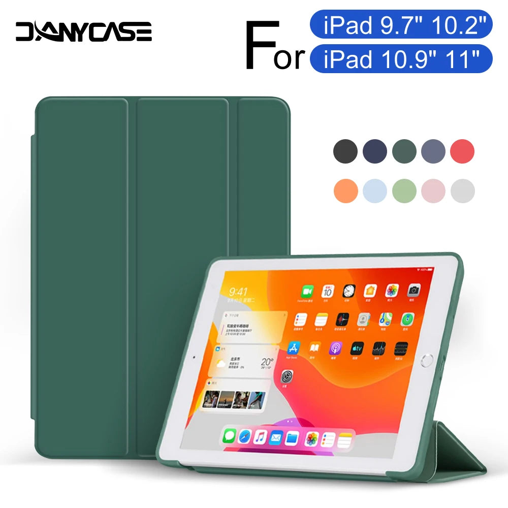 Silicone Tablet Case with Auto Sleep/Wake – Soft TPU Honeycomb Back, Two-Angle Stand – Fits 9.7" (24.6 cm), 10.2" (25.9 cm), 10.9" (27.7 cm) & 11" (27.9 cm)