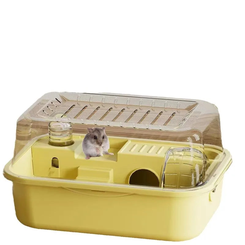 Large Chew-Proof Hamster Cage with Openable Top and Acrylic Panels – Solid Small Pet Habitat