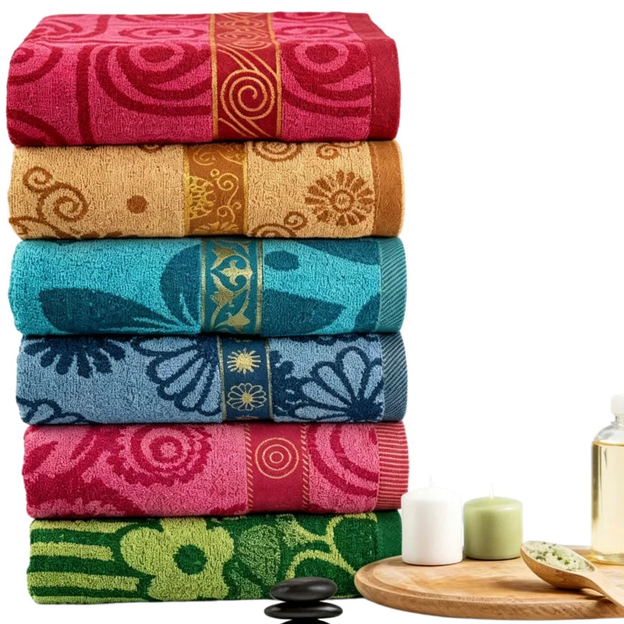 Quick Dry Ultra Soft Bath Towel Set - High Absorbency Combed Cotton Blend