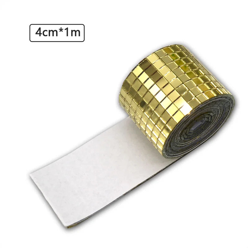 Acrylic Self-Adhesive Mirror Mosaic Tiles - Mini Square Wall Stickers for Bathroom, Home Decor, Wedding & Party DIY Disco Ball