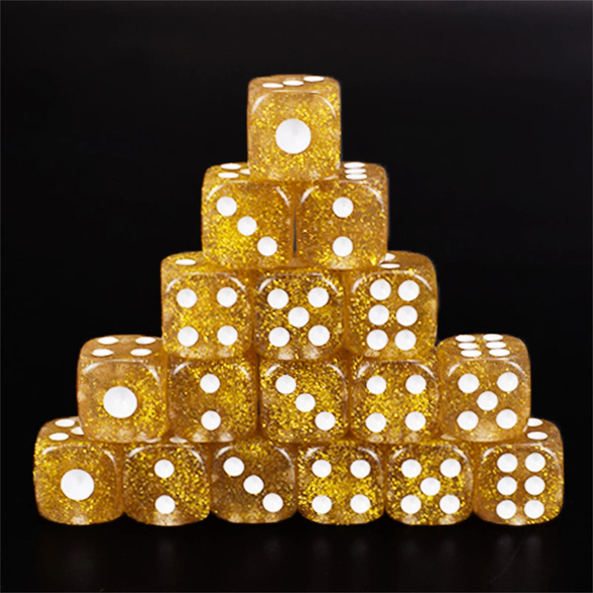 10-Piece Acrylic D6 Dice Set 16mm (0.63 in) – Carved Six-Sided Game Dice for RPG, Dungeons & Dragons & Board Games