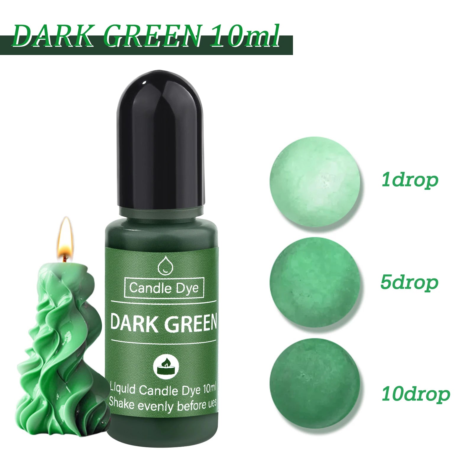 Liquid Candle Dye Pigment 10ml (0.34 fl oz) - Aromatherapy & DIY Candle Colorant