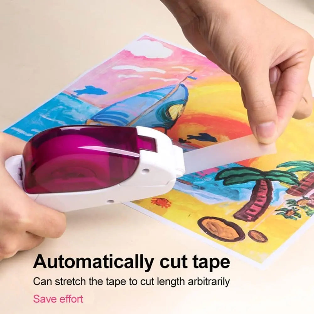 Automatic Single-Hand Tape Dispenser with 3/4 in (19 mm) Tape Roll for Gift Box Packaging