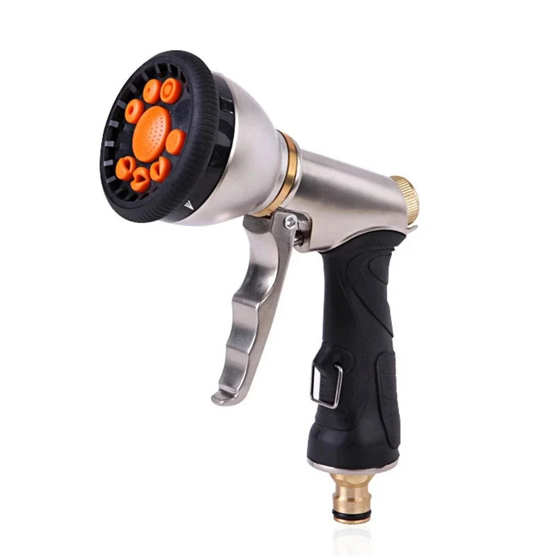 Heavy-Duty Metal Garden Hose Nozzle – Zinc Alloy Sprayer for Car Wash & Gardening