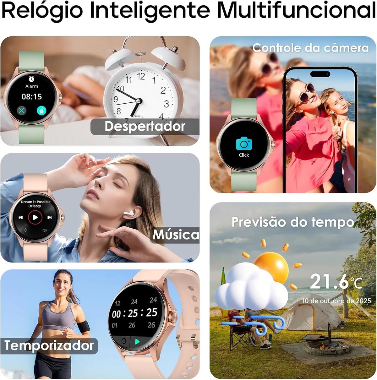 Women’s AI Smartwatch 1.32-inch (33.5 mm) AMOLED Round — 100+ Sports Modes, Menstrual Cycle & Health Tracker, Bluetooth 5.3, 7–10 Day Battery