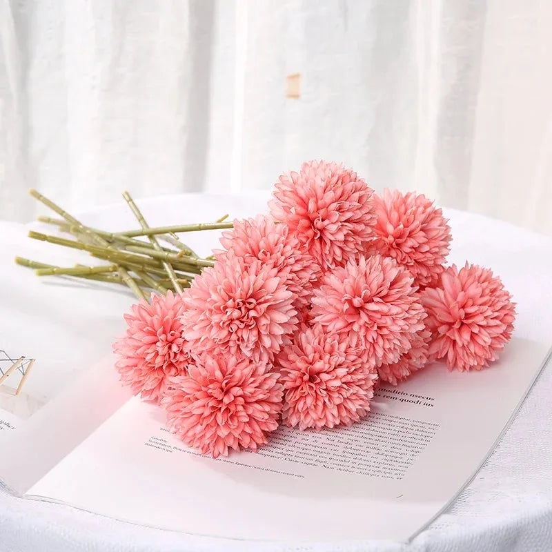 3/6-Piece Silk Hydrangea Artificial Flower Bouquet - Boho Stems for Home, Bedroom & Wedding Decor